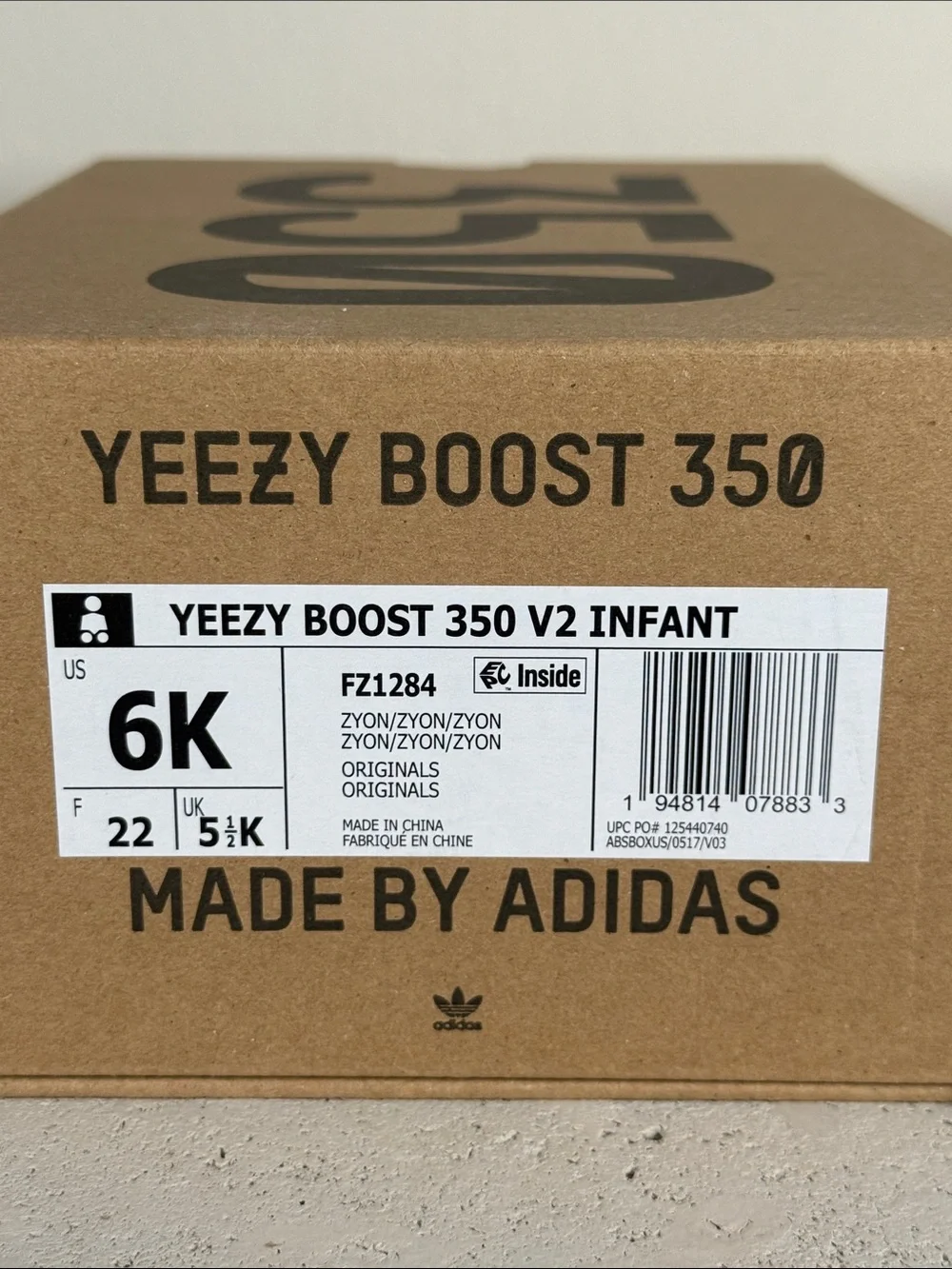 Yeezy Boost 350 by Adidas Zyon size 6K Kids Knit Slip-On Sneakers